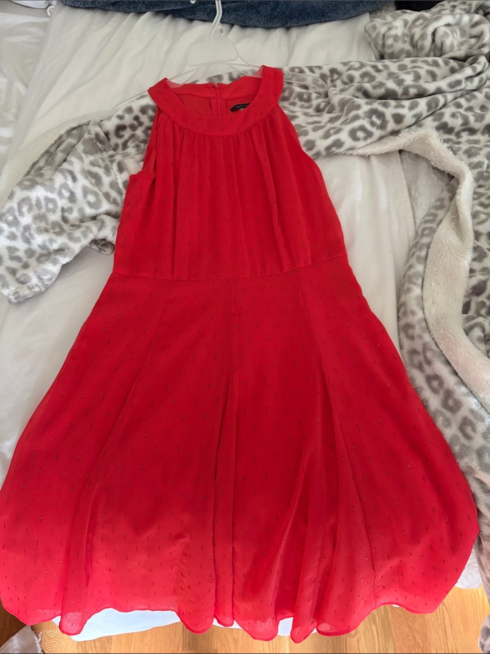 Tommy Hilfiger Red/orange Sleeveless Chiffon Party Dress